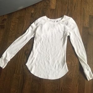 Waffel Weave White T shirt